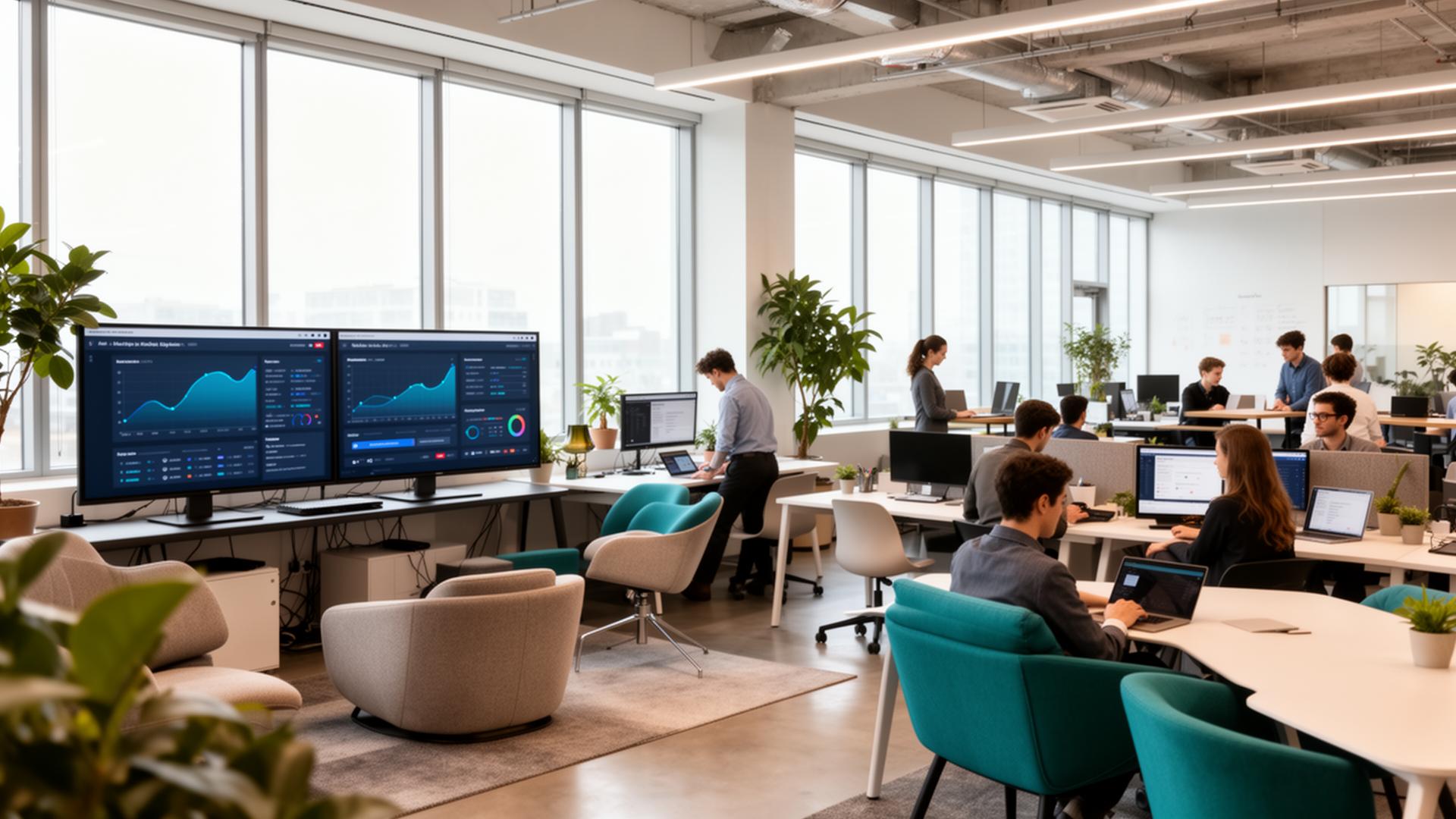 ZORO Digital Marketing agency office with team collaborating on analytics dashboards